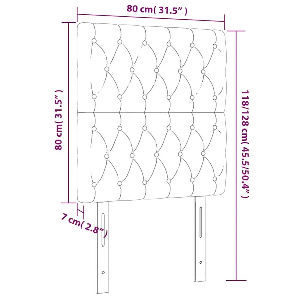 Fabric Headboard Black Adjustable Height 80x7x118128 cm