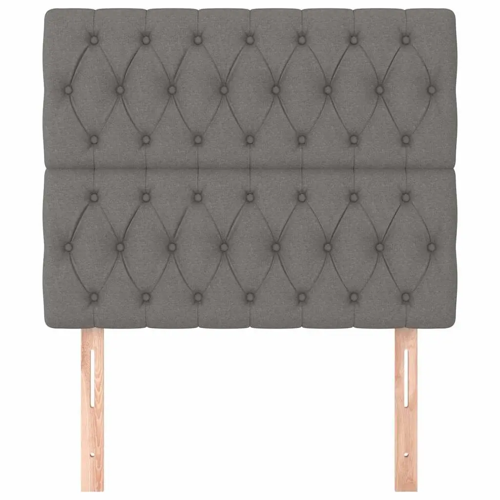 Fabric Headboard Grey Adjustable Height Back Support Wooden Legs