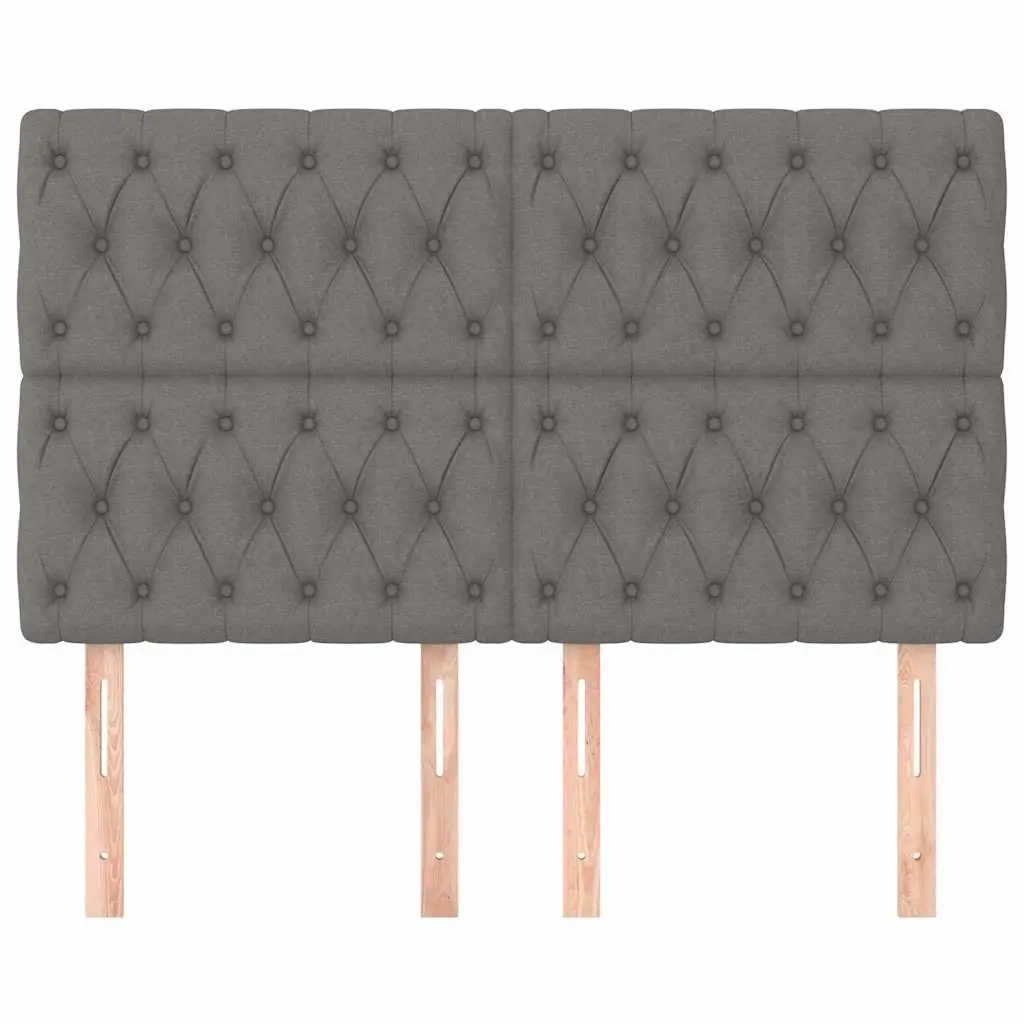 Headboard Dark Grey 160x7x118/128 cm Fabric Bedroom Bed Back Support