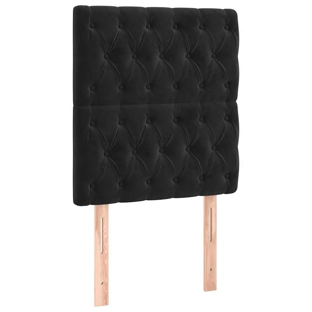 Headboard Velvet Black Adjustable Height 80x7x118/128 cm