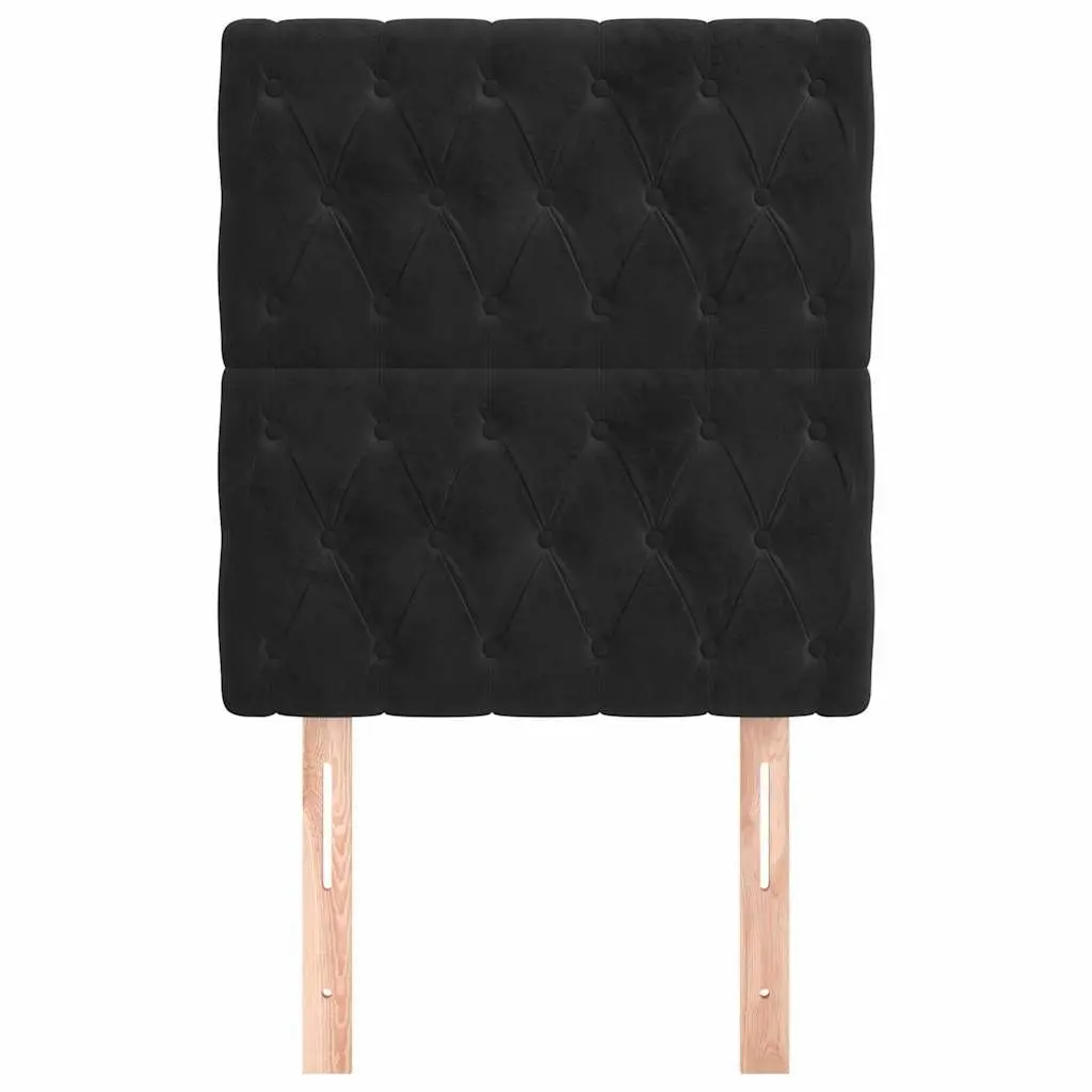 Headboard Velvet Black Adjustable Height 80x7x118/128 cm