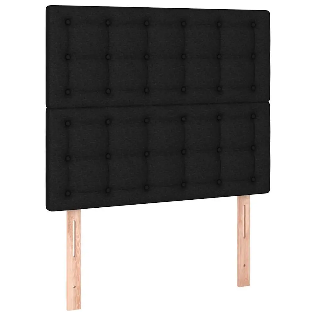 Adjustable Height Bed Headboard Black Fabric 80cm Wooden Legs Back Support