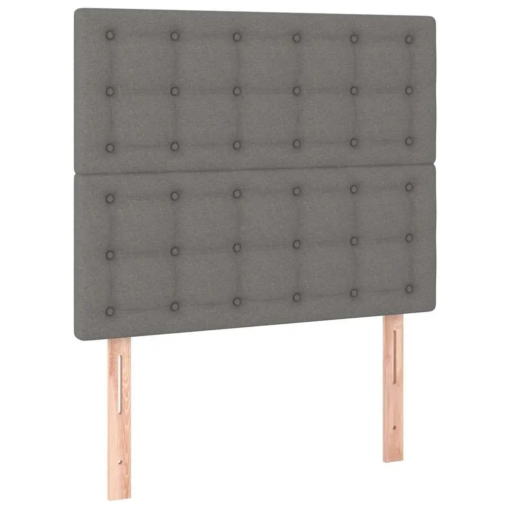 Headboard Fabric Dark Grey 100x5x118128 cm Bedroom Bed Head Support Back Rest