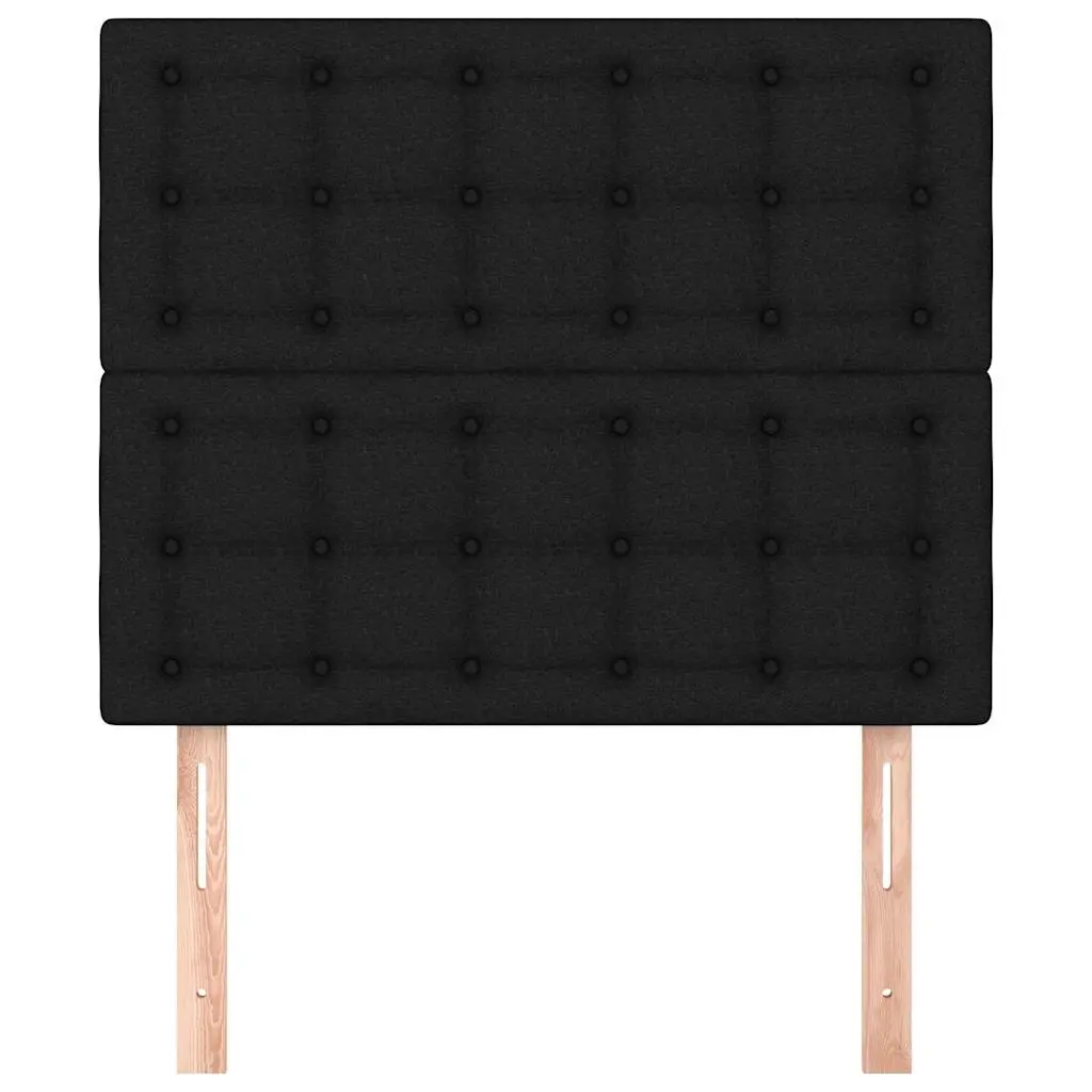 Fabric Headboard Adjustable Height Black Durable Wooden Legs