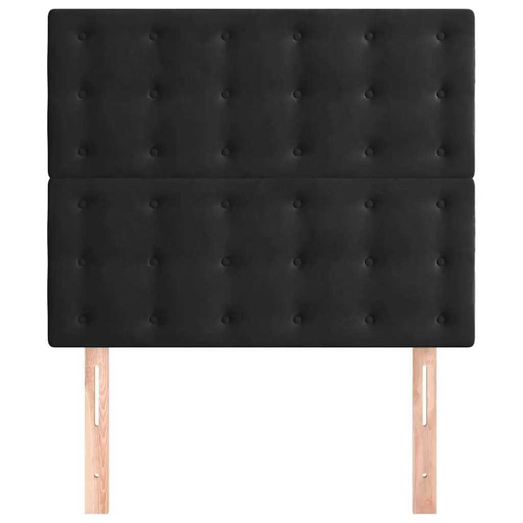 Black Velvet Headboard 80x5x118/128 cm