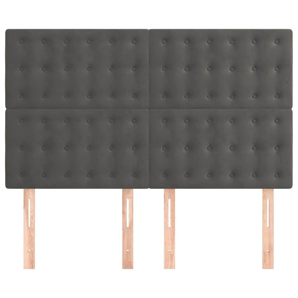 Velvet Headboard Dark Grey Adjustable Height Bed Back Support