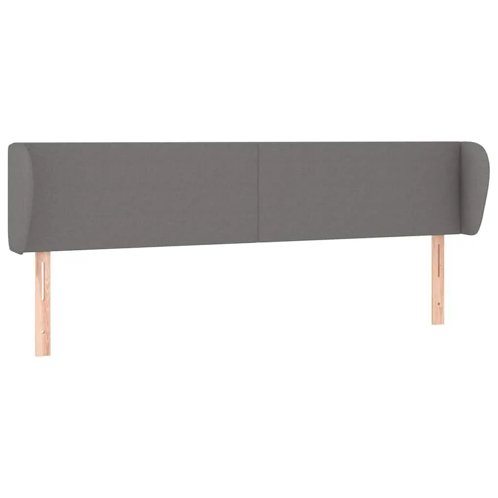 Headboard with Ears Grey Fabric 163cm Adjustable Height Bedroom Bed Head Rest Support