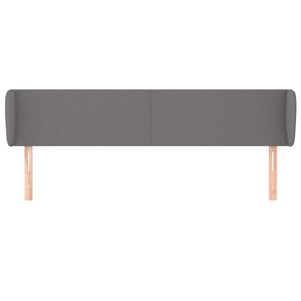 Headboard with Ears Grey Fabric 163cm Adjustable Height Bedroom Bed Head Rest Support