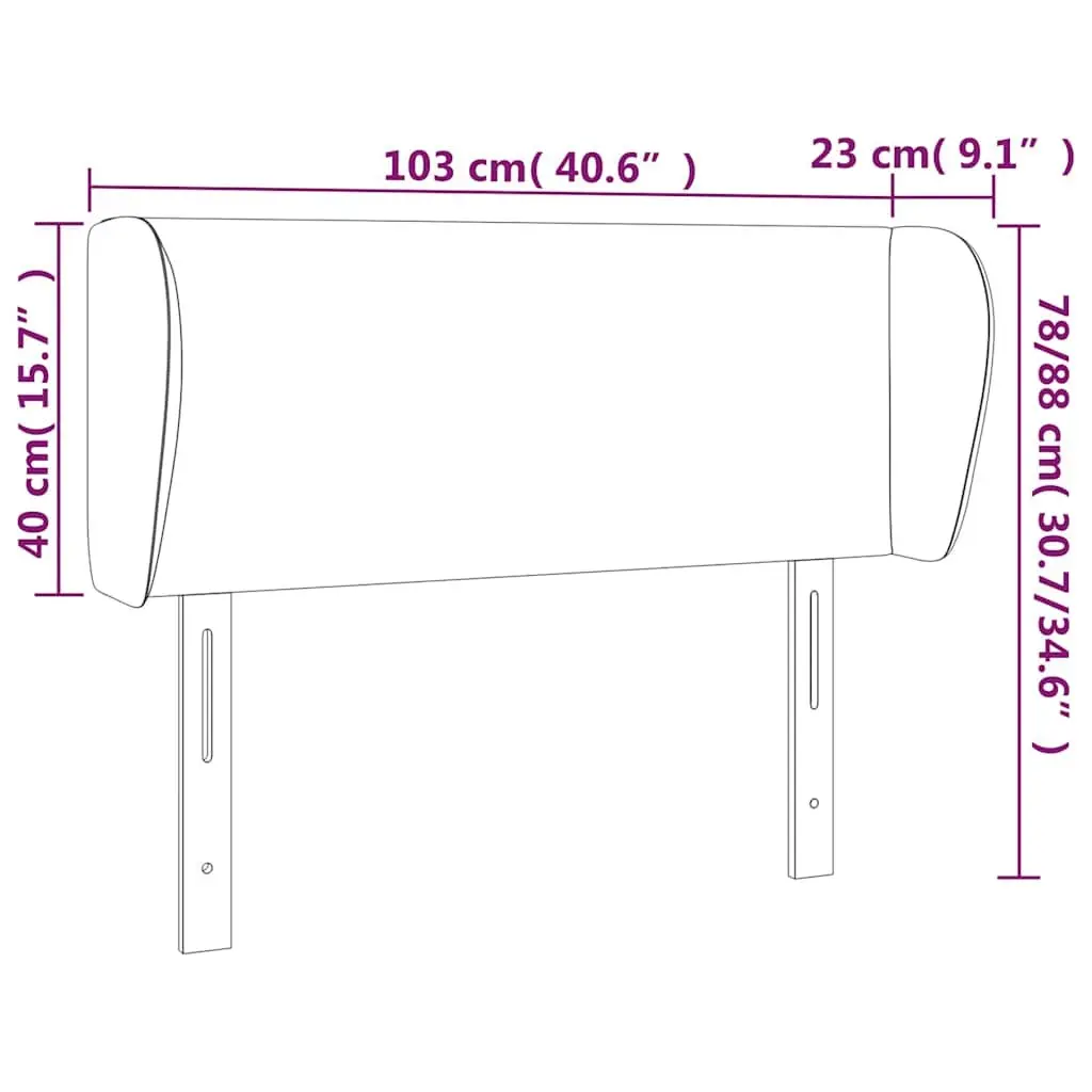 Faux Leather Headboard with Ears Black 103cm Bed Back Support