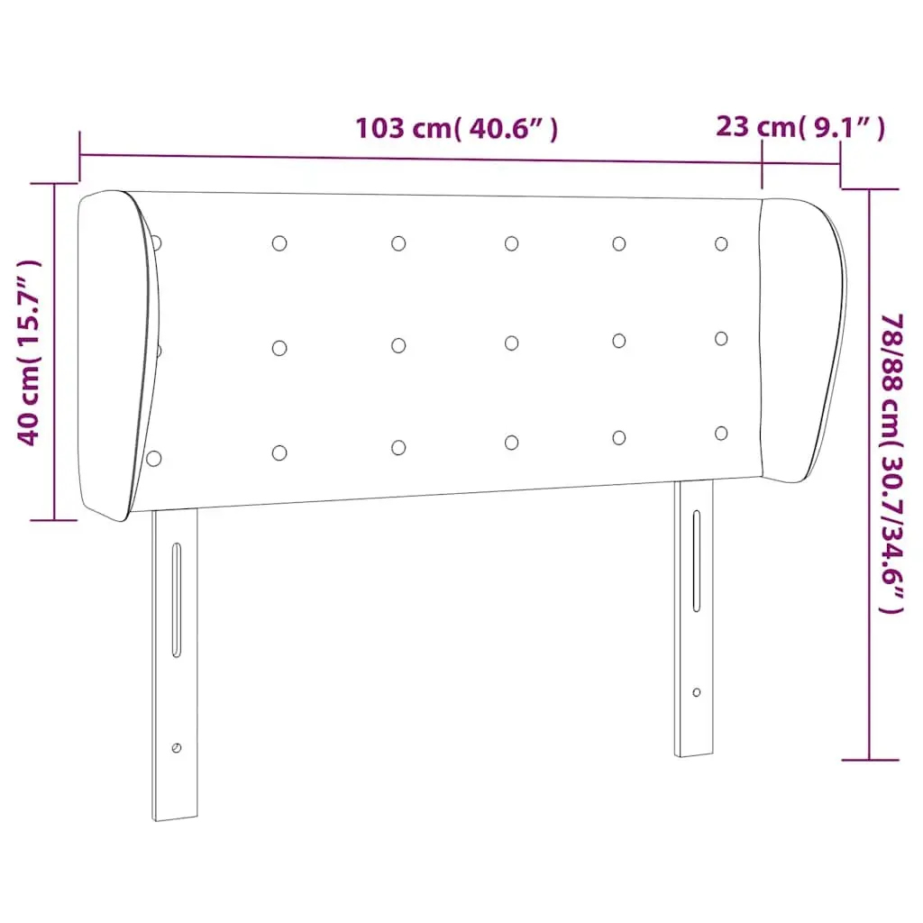 Faux Leather Headboard with Ears Black 103cm Bed Head Rest