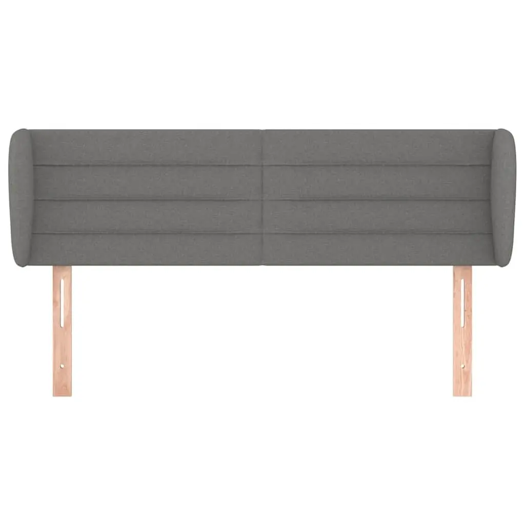 Fabric Bed Headboard with Ears Dark Grey 147cm Durable Support