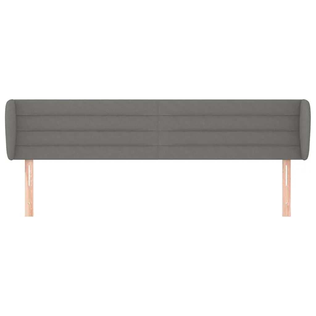 Headboard with Ears Dark Grey 163 cm Fabric Bedroom Furniture Back Support