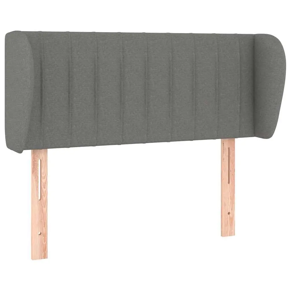 Fabric Headboard with Ears Grey 103cm Adjustable Bed Head
