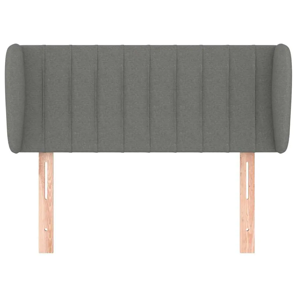 Fabric Headboard with Ears Grey 103cm Adjustable Bed Head