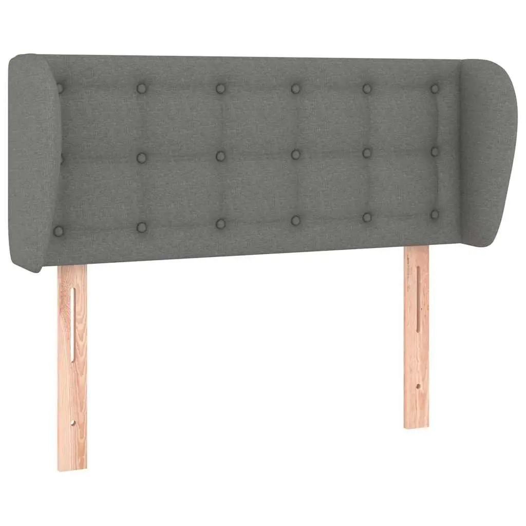 Headboard with Ears Dark Grey 103cm Fabric