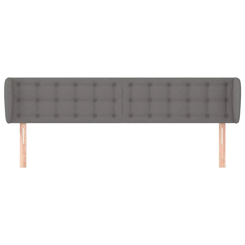 Headboard with Ears Grey Fabric 203cm Bed Head Support