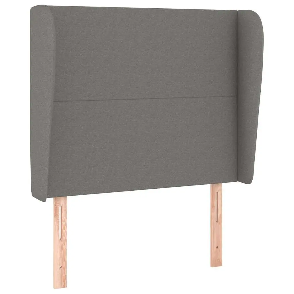 Headboard with Ears Grey 103cm Fabric Bedroom Support Backrest