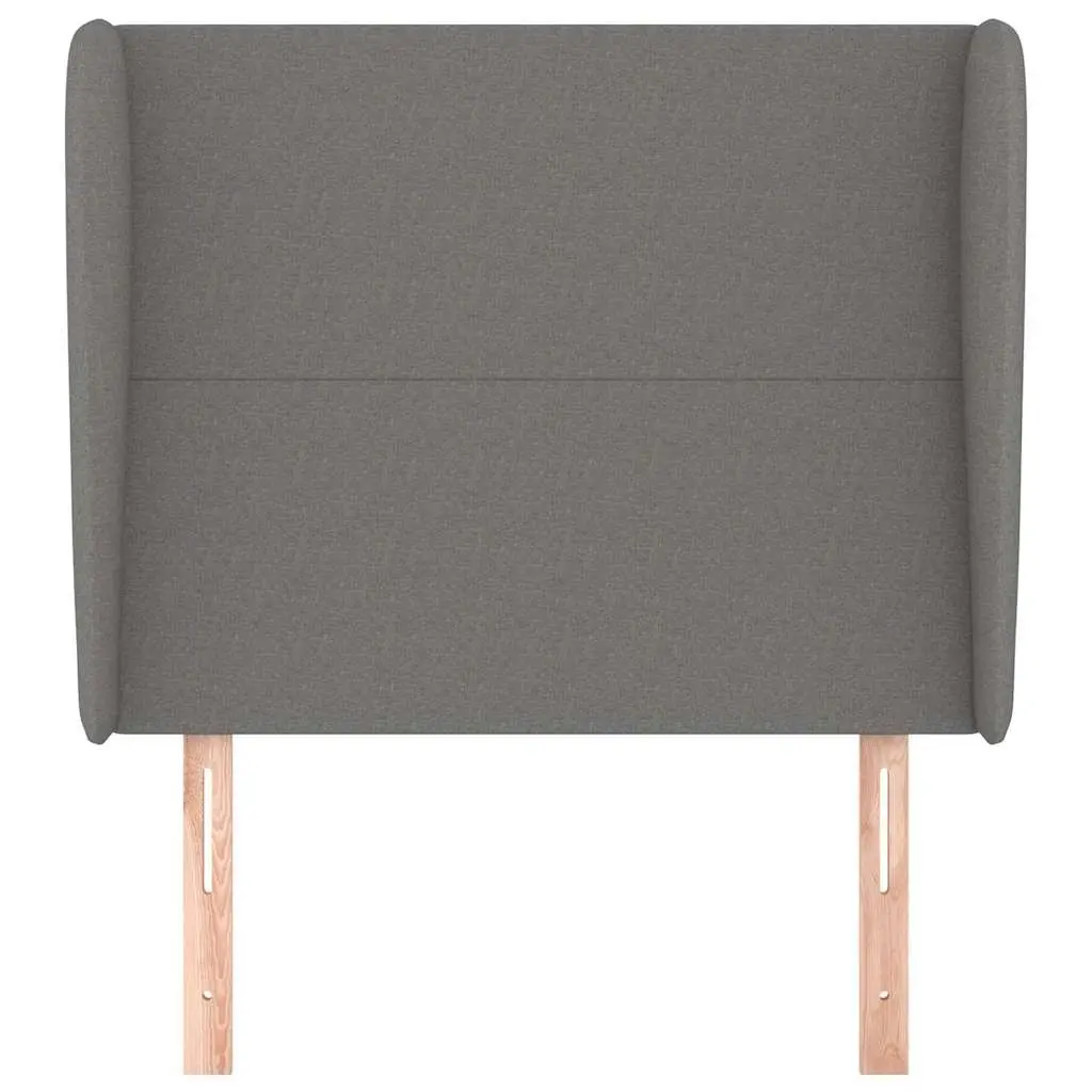 Headboard with Ears Grey 103cm Fabric Bedroom Support Backrest