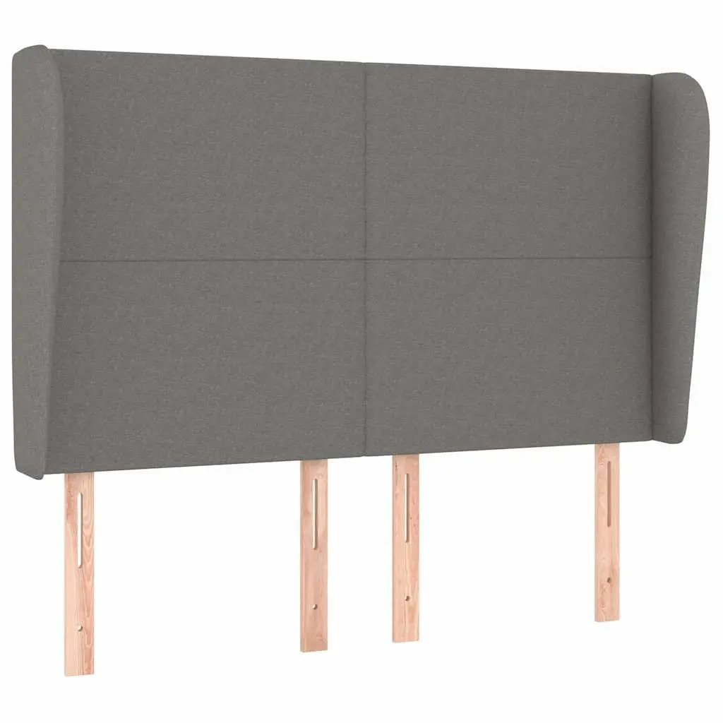 Headboard with Ears Grey 147 cm Fabric Bedroom Furniture Support