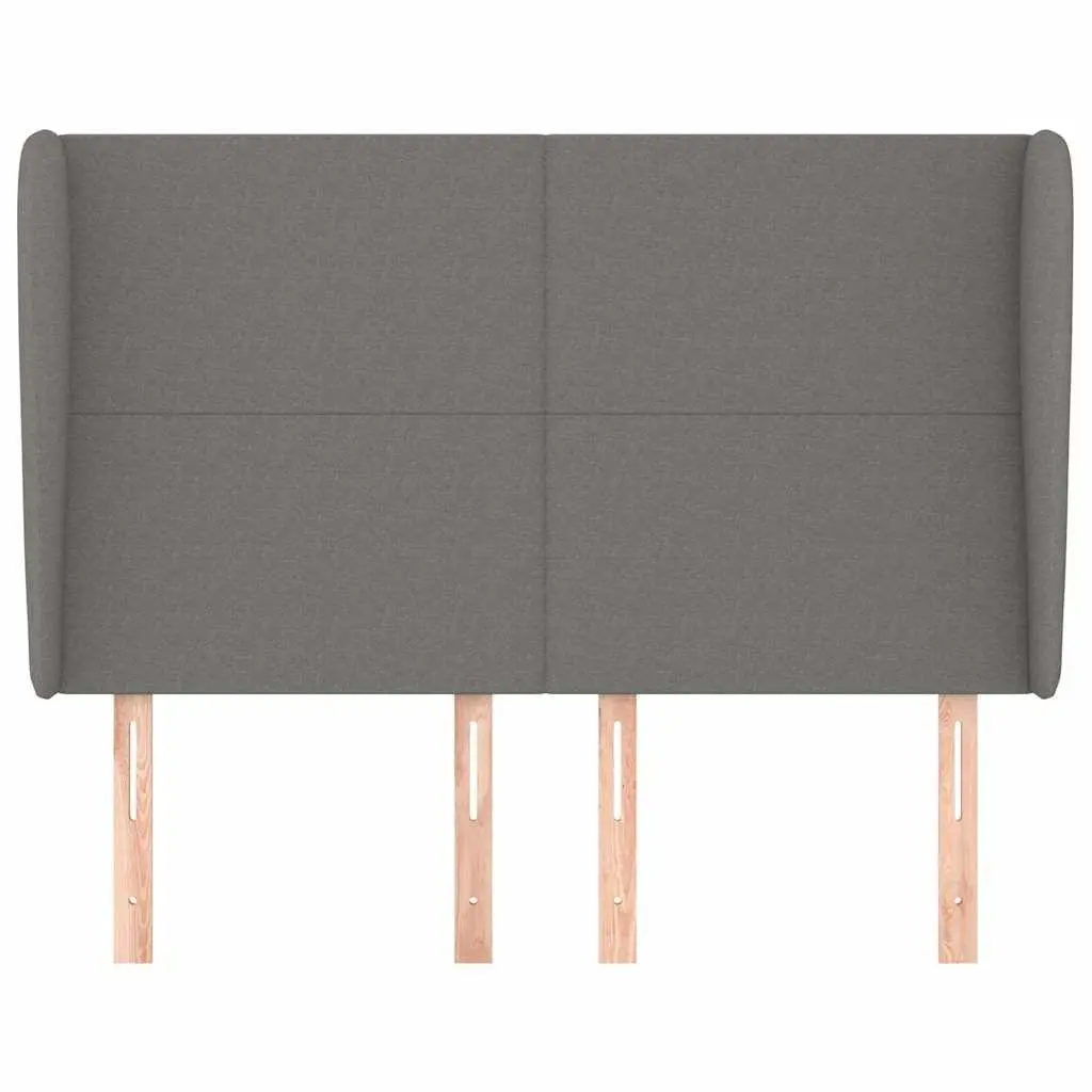 Headboard with Ears Grey 147 cm Fabric Bedroom Furniture Support