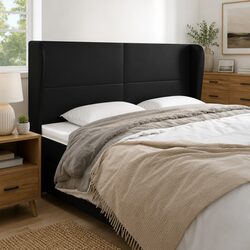 Your Ideal Black Faux Leather Headboard with Ears