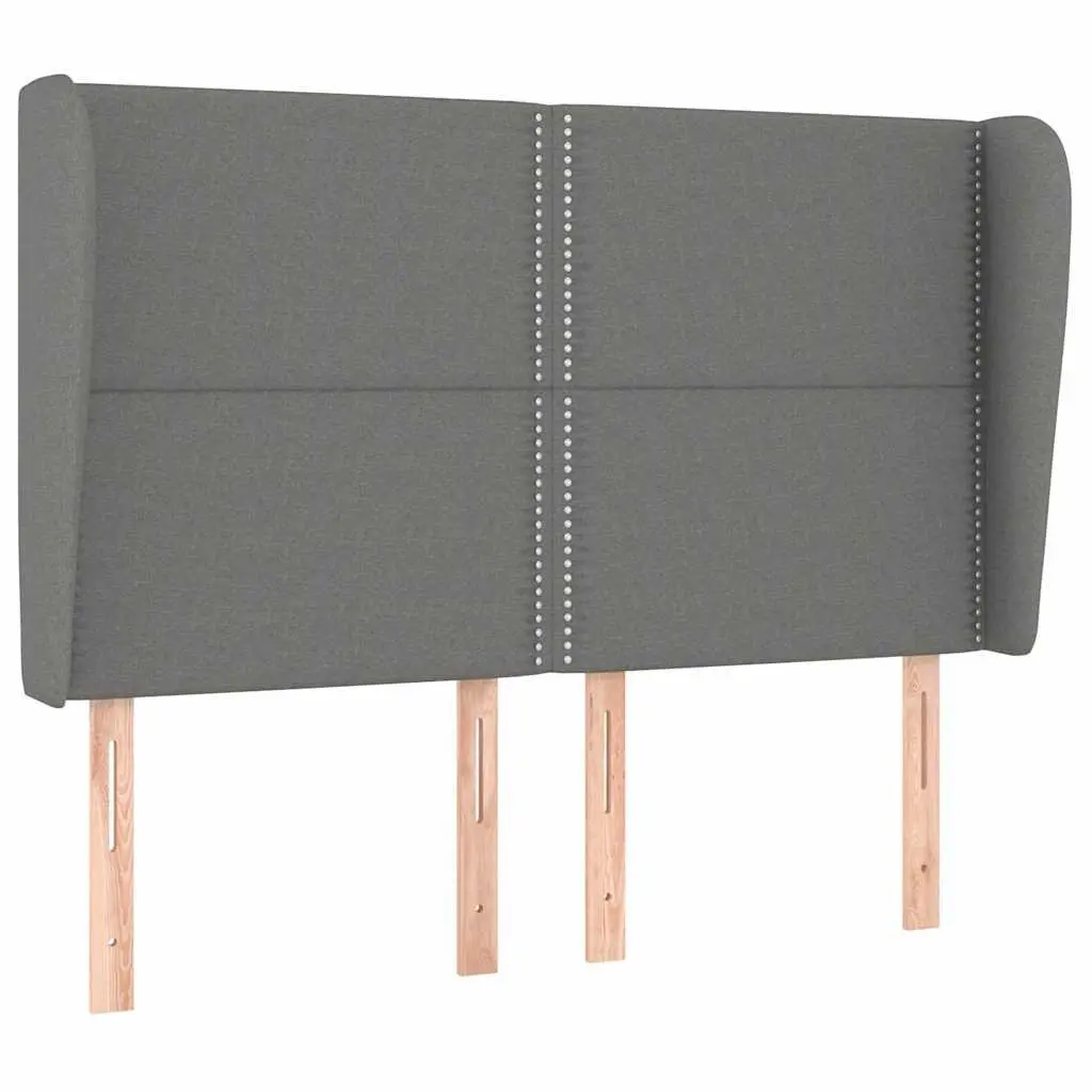 Headboard with Ears Grey 147cm Fabric Bed Head