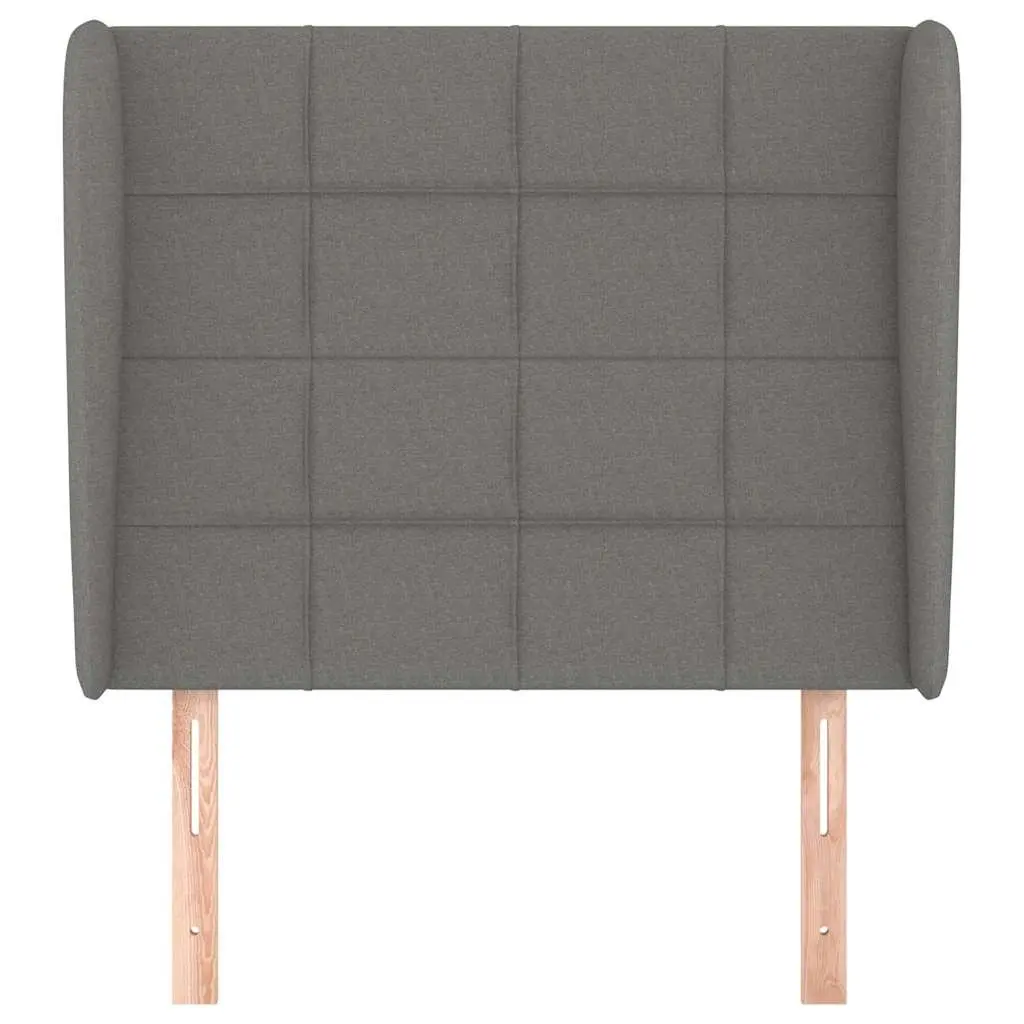 Headboard with Ears Grey Fabric 103cm Adjustable Bedroom Bed Head Support