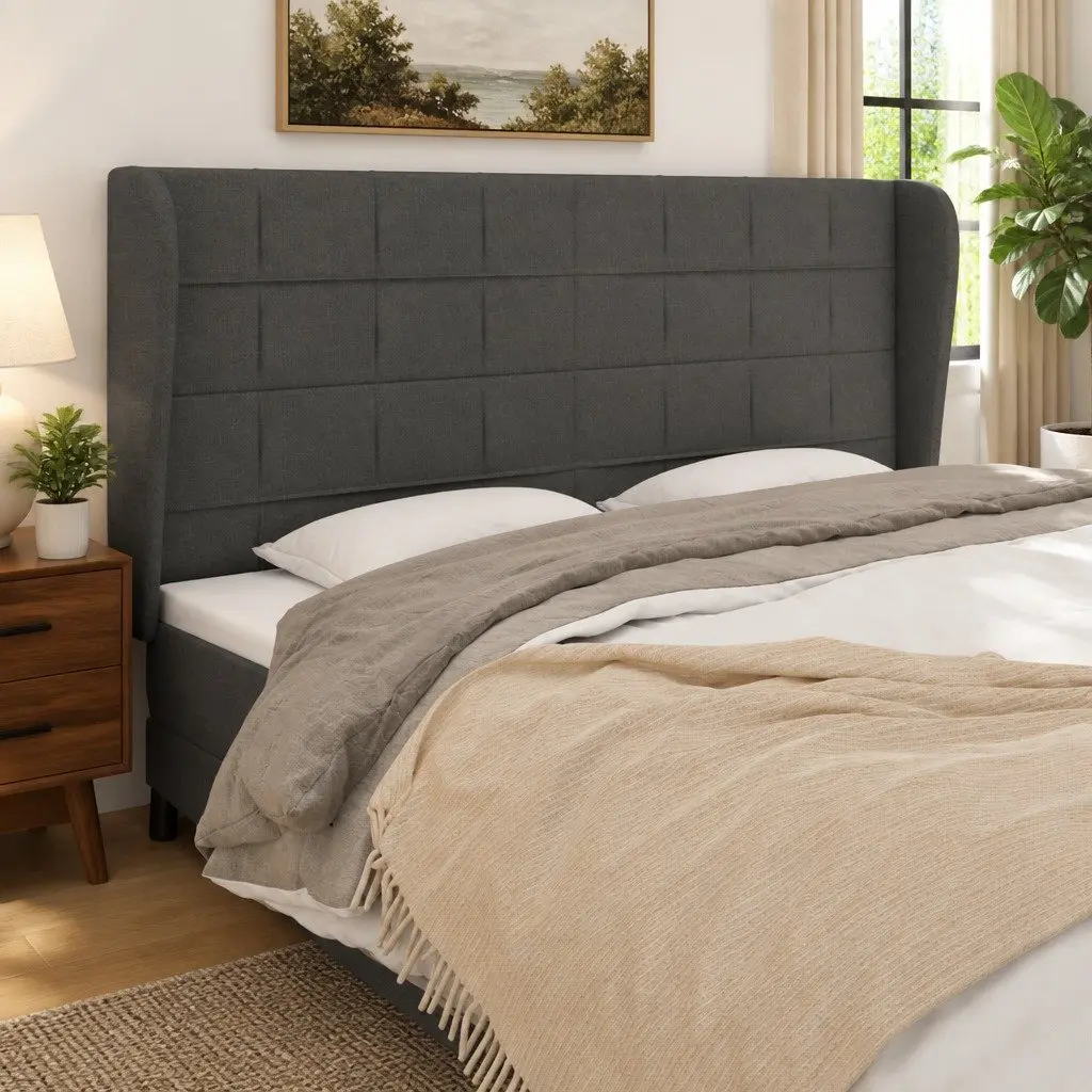 Dark Grey Fabric Headboard for Comfort and Style