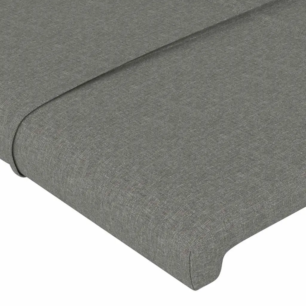 Headboard with Ears Grey Fabric Bedroom Furniture Adjustable Height 203cm