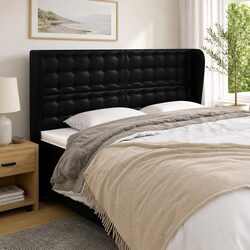 Friendly Black Faux Leather Headboard - 163cm