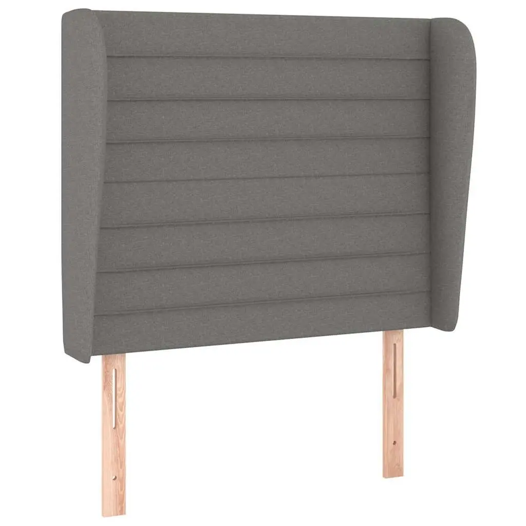 Fabric Headboard with Ears Grey 103cm Bedroom Support Adjustable Height