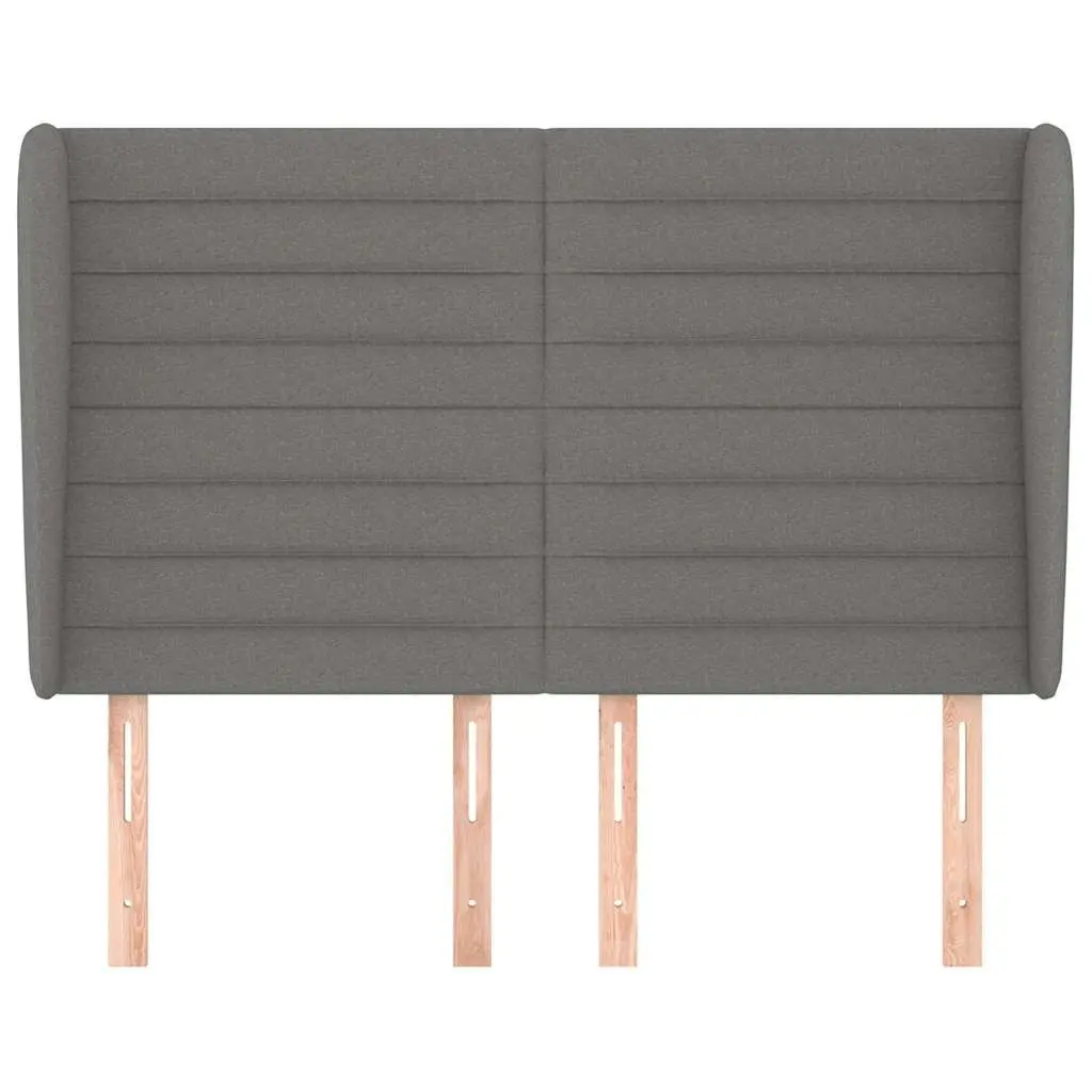 Headboard with Ears Dark Grey Adjustable Height 147x23x118128 cm Fabric Bedroom Furniture