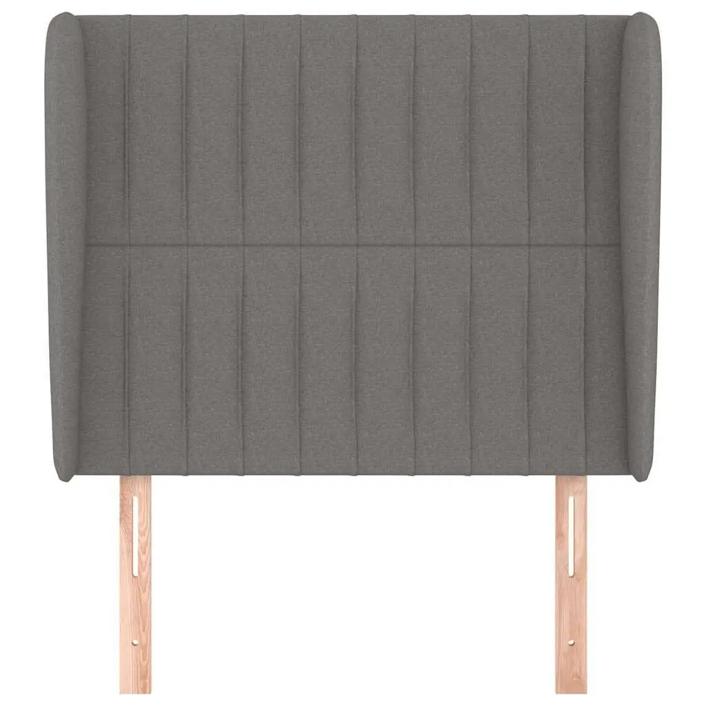 Headboard with Ears Grey Fabric 83 cm Adjustable Height Support