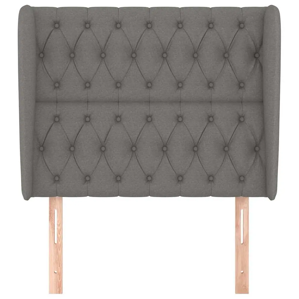 Dark Grey Fabric Headboard with Ears 103cm Adjustable Height Bed Support