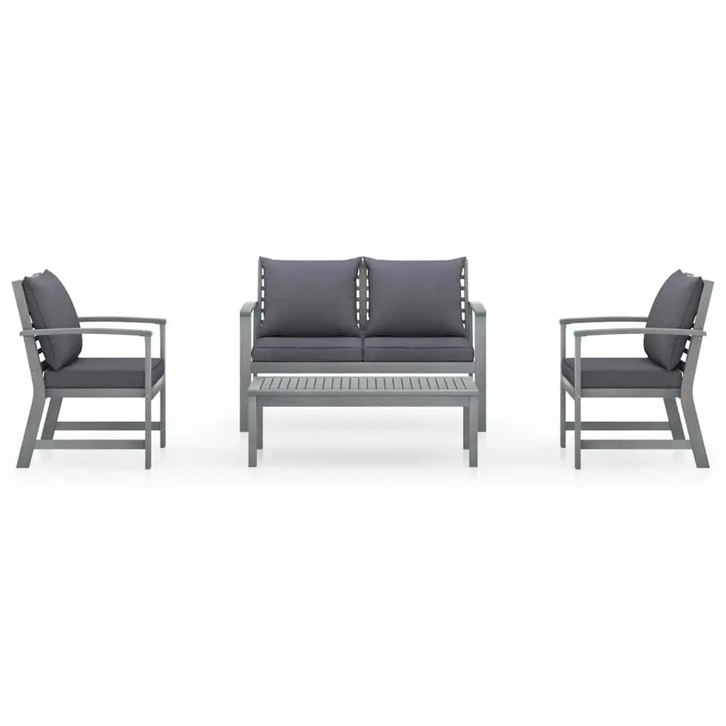 Garden Lounge Set Rustic Style 4 Piece Acacia Wood