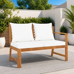 Your Ideal 114.5cm Acacia Garden Bench with Cushions