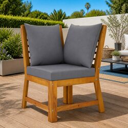 Outdoor Sectional Corner Sofa Lounge Set Solid Acacia Wood Patio Garden Seating