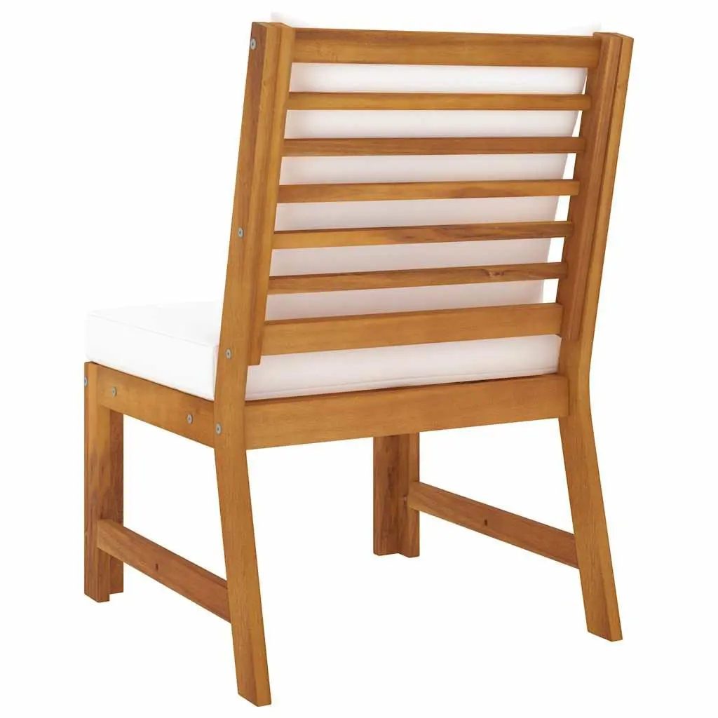 Sectional Middle Sofa Solid Acacia Wood Weather Resistant Outdoor Indoor Furniture