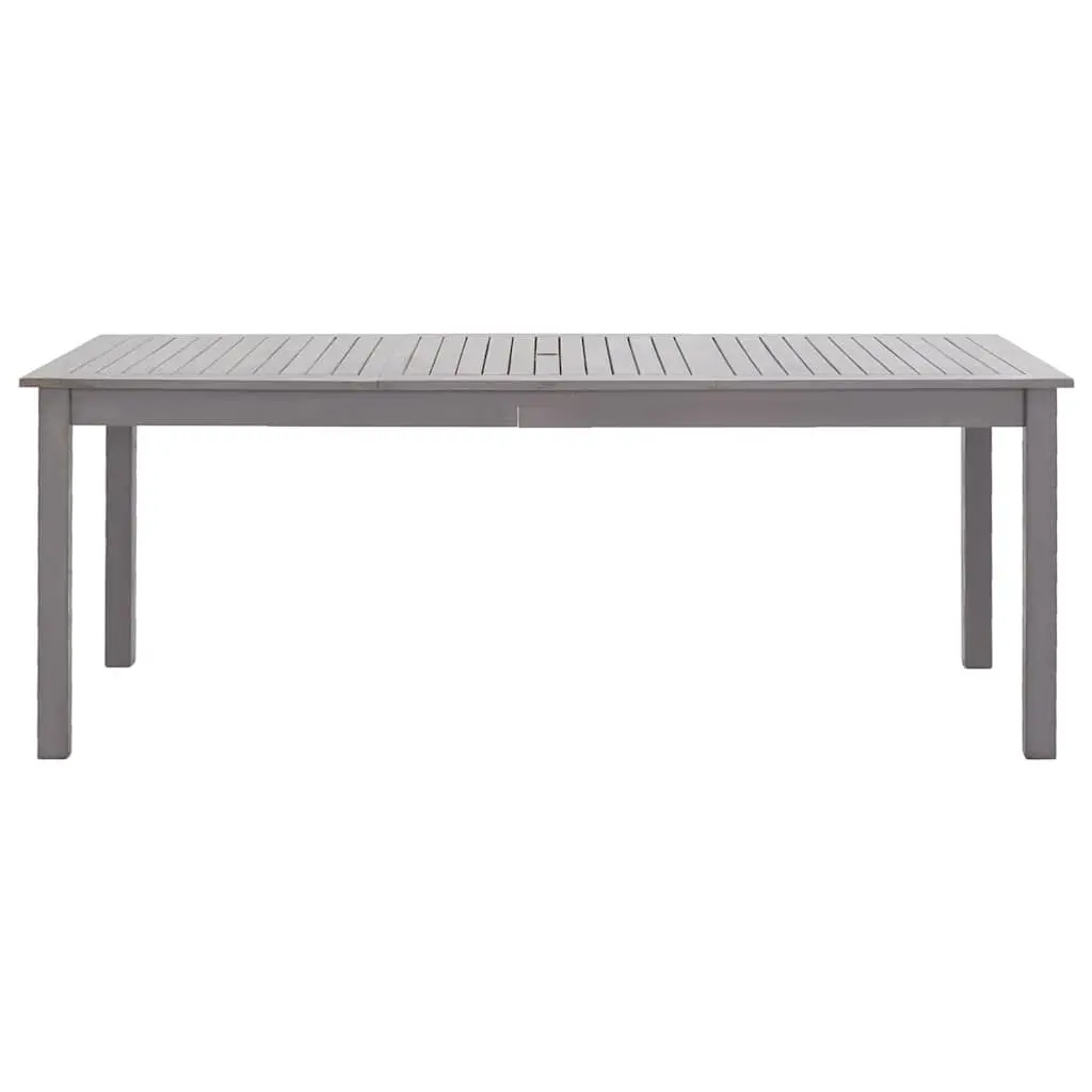 Solid Acacia Wood Garden Table Grey Wash Outdoor Dining 200x90cm
