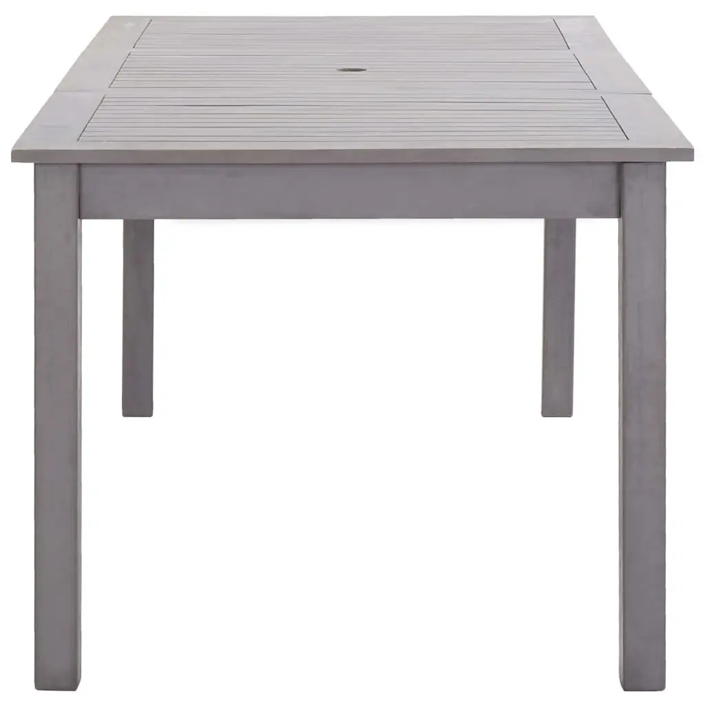 Solid Acacia Wood Garden Table Grey Wash Outdoor Dining 200x90cm