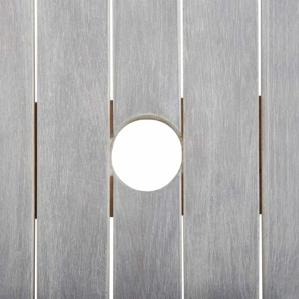Solid Acacia Wood Garden Table Grey Wash Outdoor Dining 200x90cm