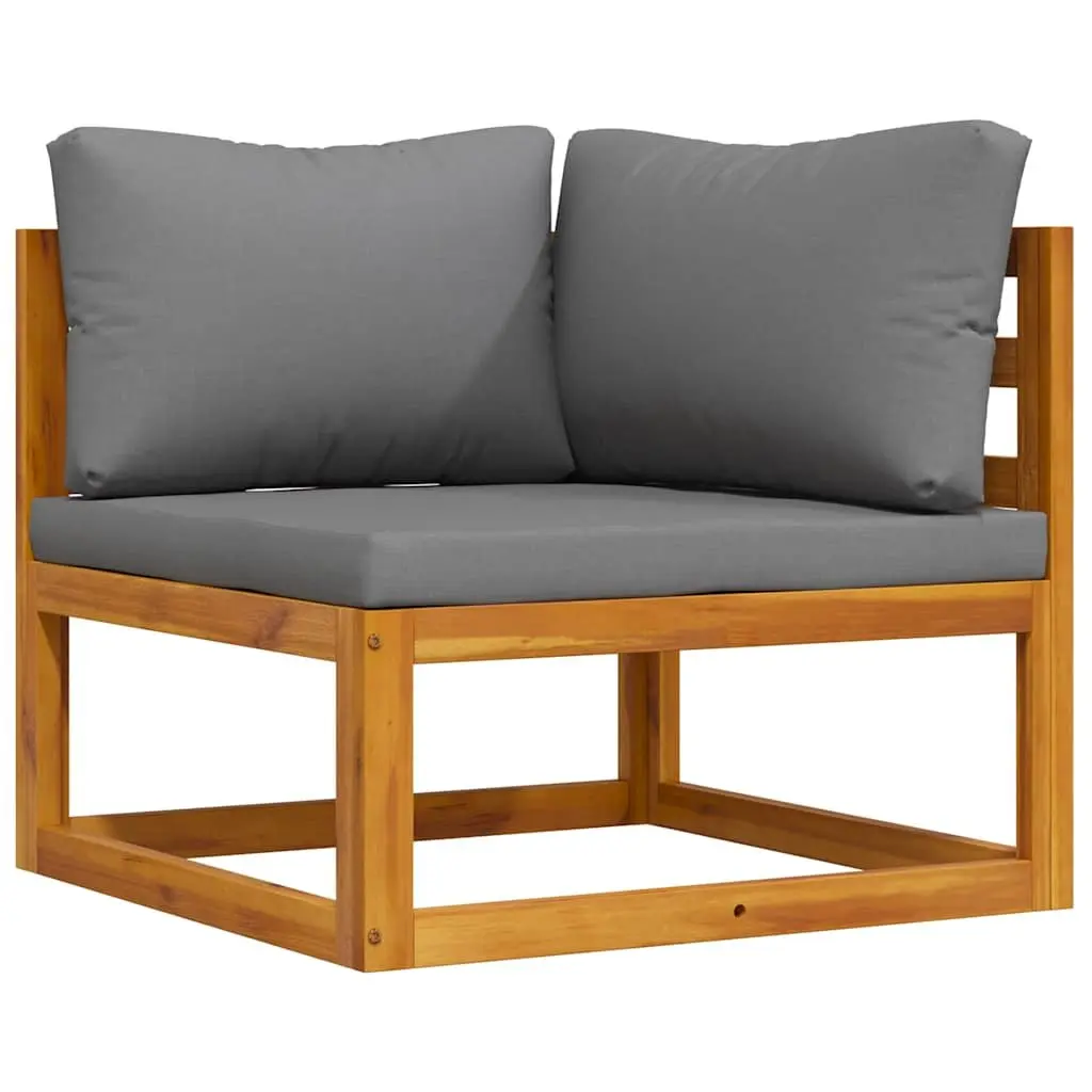 Outdoor Sectional Sofa Corner Lounge Set 2pc Garden Seating with Cushions Grey