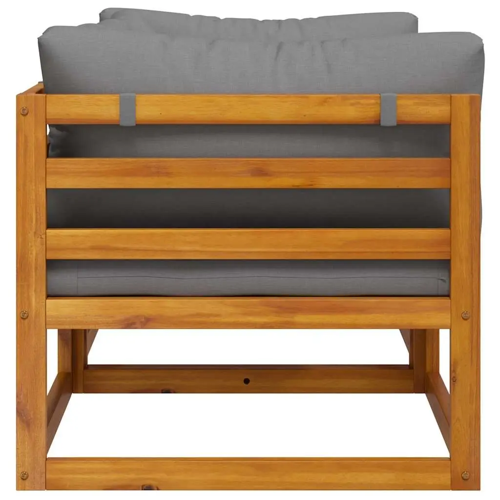 Outdoor Sectional Sofa Corner Lounge Set 2pc Garden Seating with Cushions Grey