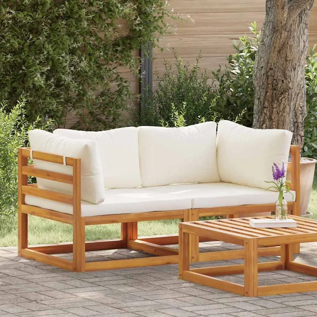 Outdoor Sectional Sofa Corner Set 2-Piece Padded Cushions