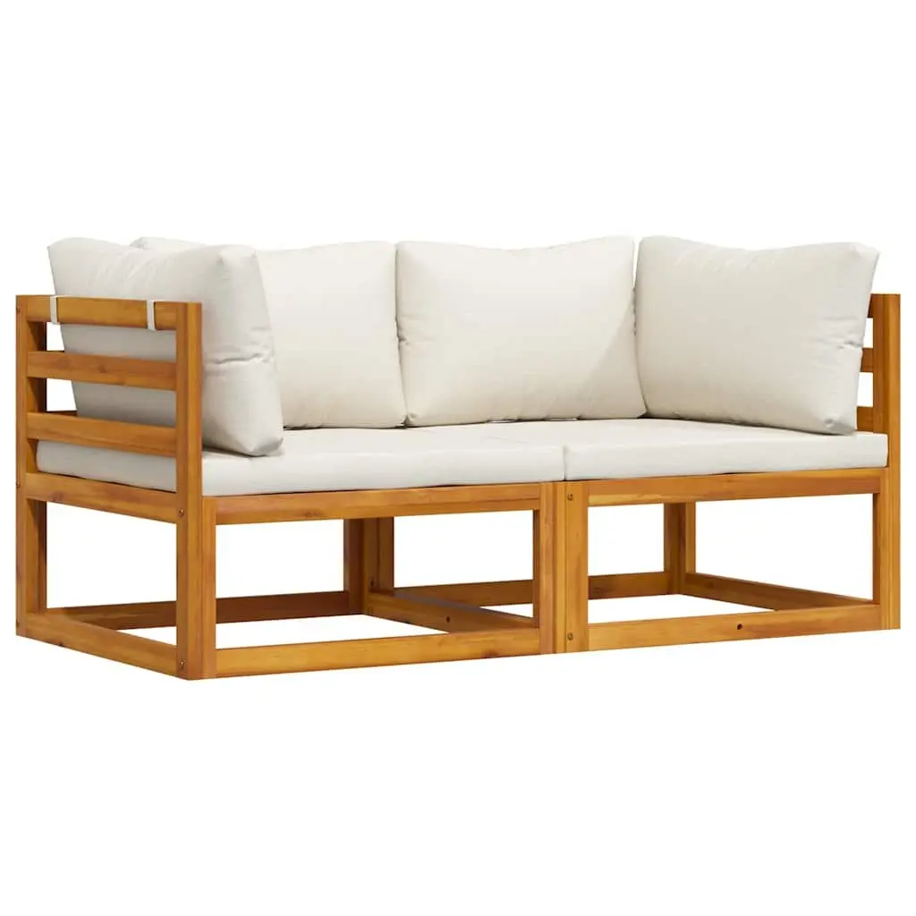 Outdoor Sectional Sofa Corner Set 2-Piece Padded Cushions