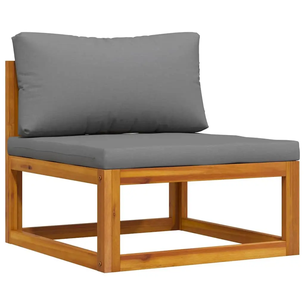 Outdoor Sectional Sofa Set 2 Piece Garden Seating Solid Wood with Cushions Grey