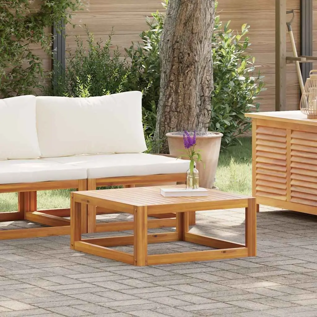 Outdoor Sectional Sofa Set 2 Piece Garden Furniture White Acacia Wood Cushion