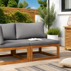 Your Outdoor Lounge Awaits: Acacia Wood Middle Sofa
