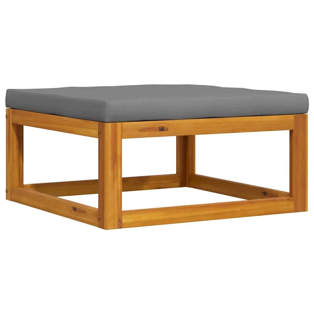Outdoor Footrest Padded Cushion Solid Acacia Wood