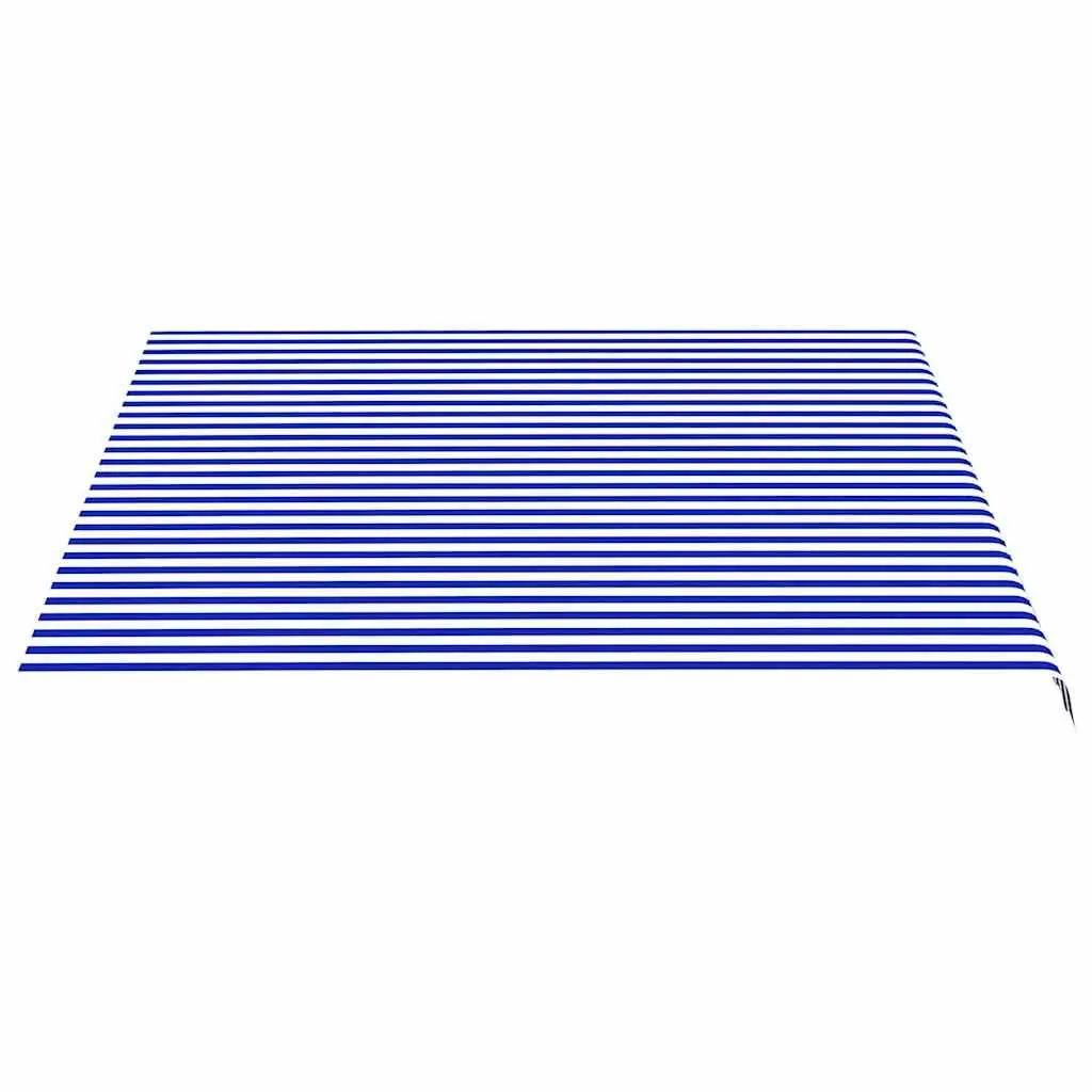 Awning Replacement Fabric Blue and White UV Resistant Polyester 4x3.5m